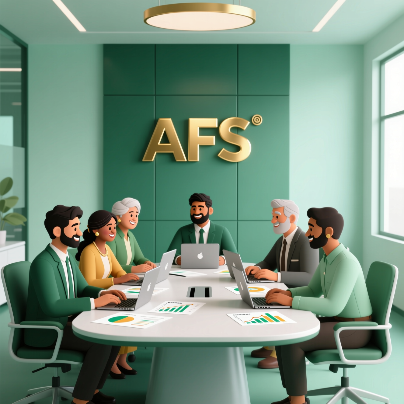 AFS team collaborating in the office